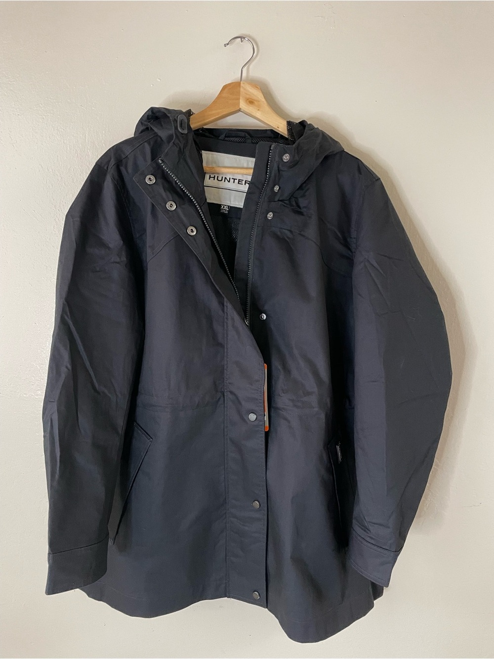 Hunter Women's black Hooded Rain Jacket